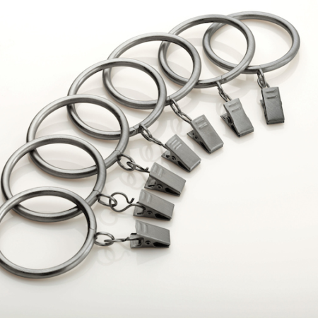 Kirsch Designer Metals Clip Ring Antique Silver