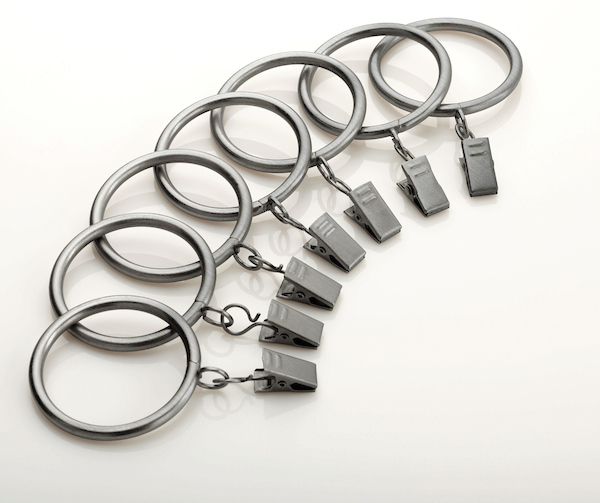 Kirsch Designer Metals Clip Ring Antique Silver