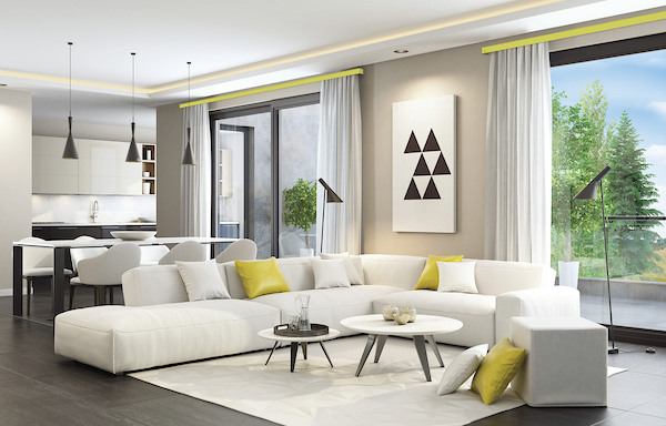 Fresh and modern white style living room interior