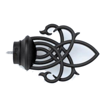 Kirsch Wrought Iron Finial Inner Lace, Black (K56357.770)