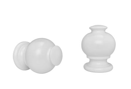 46813025 Wood Trends Finial Button Ball White